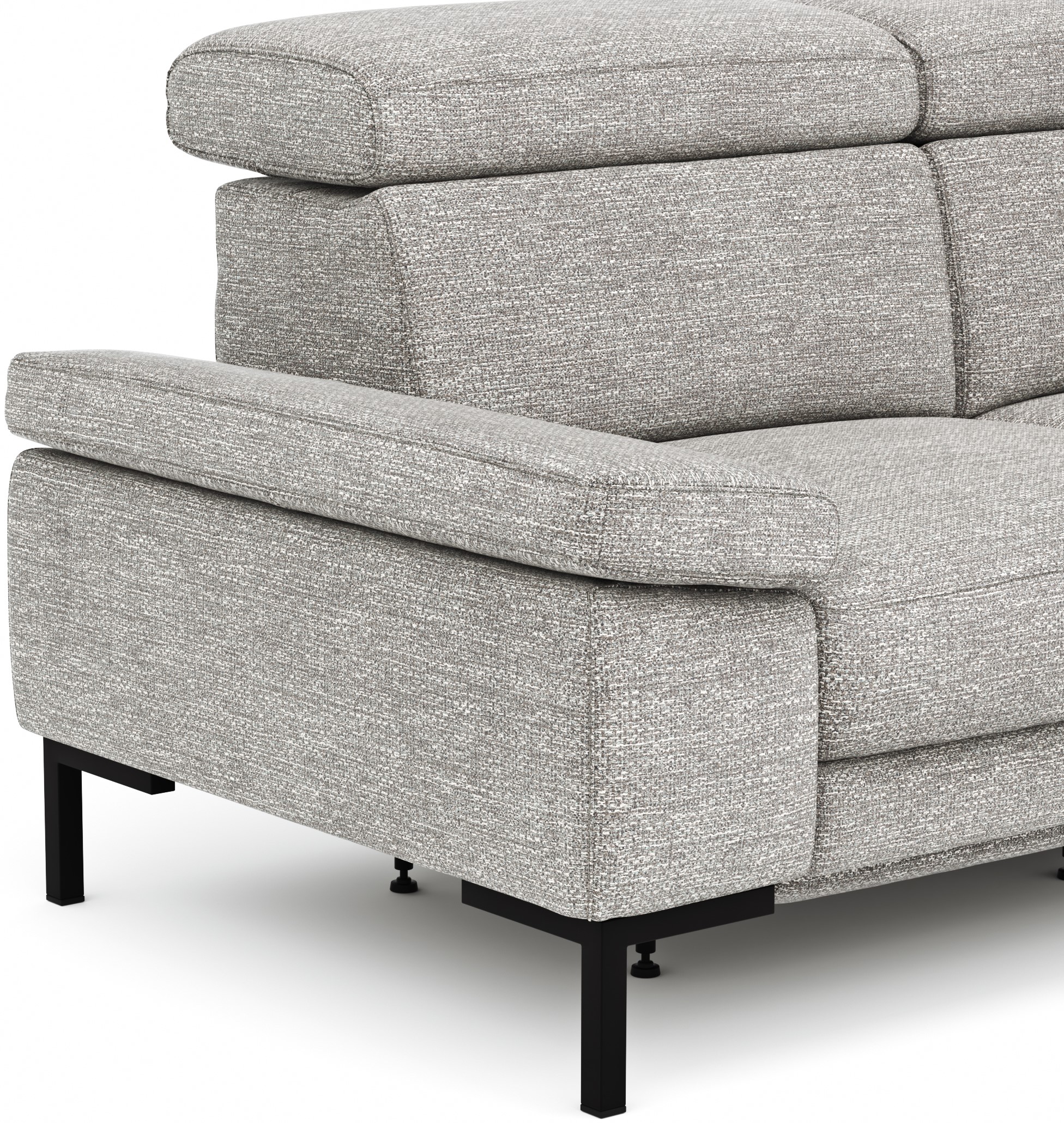 Sofa Hudson - 2,5-Sitzer, inkl. Relaxfunktion (motorisch) und Kopfteil verstellbar, Stoff, Hellgrau
