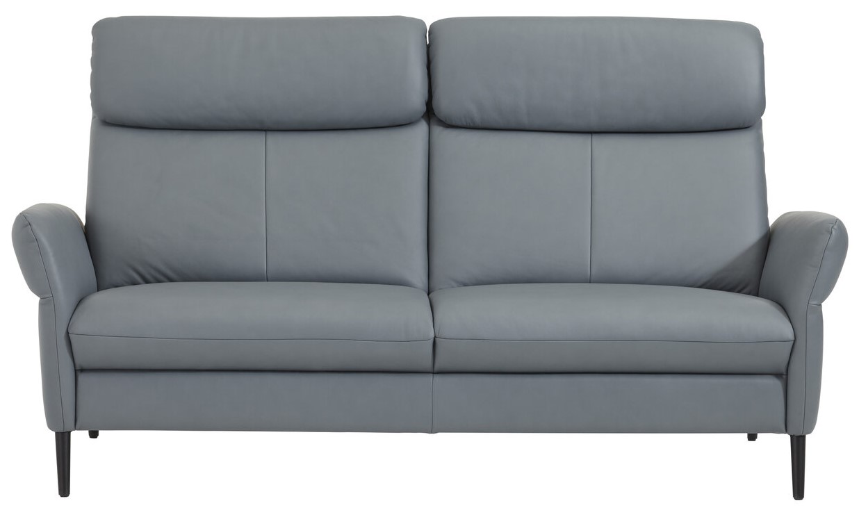 Sofa Fresno - 2,5-Sitzer, Leder, Rücken unecht, Hellblau
