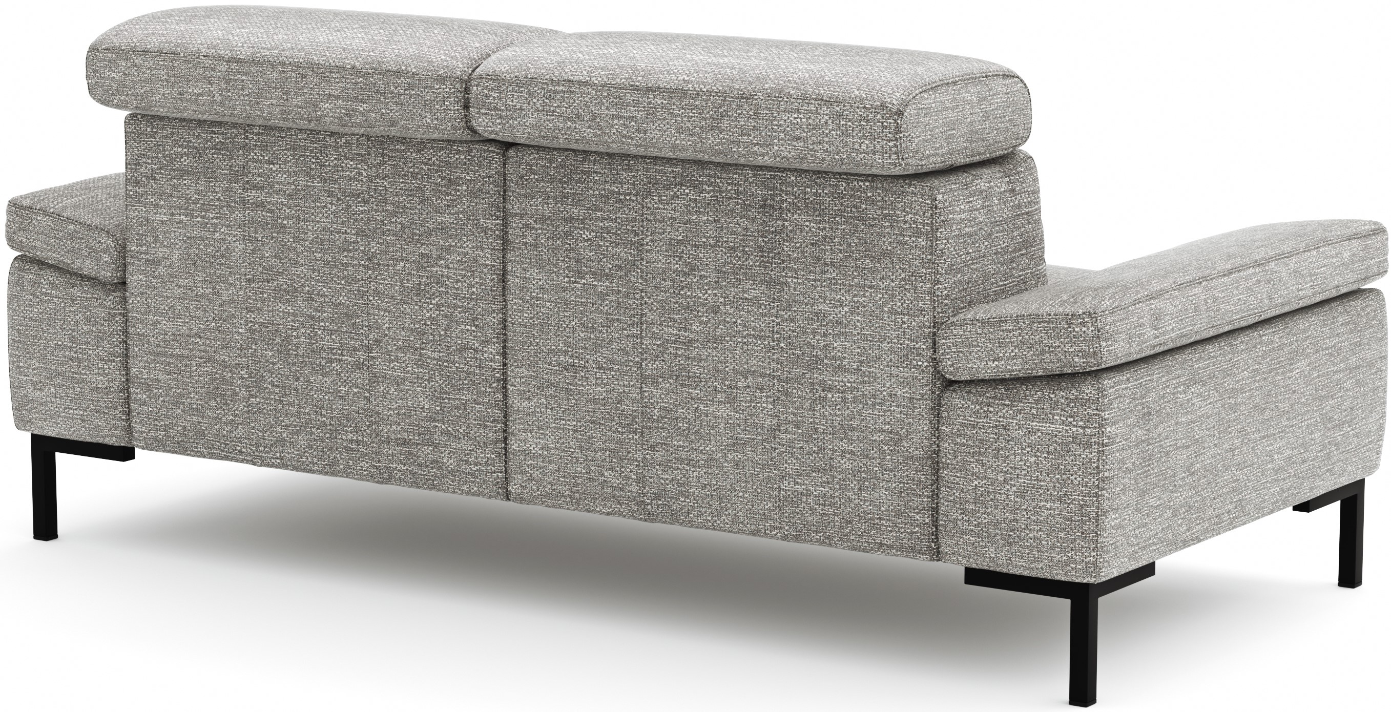 Sofa Hudson - 2,5-Sitzer inkl. Kopfteil verstellbar, Stoff, Hellgrau
