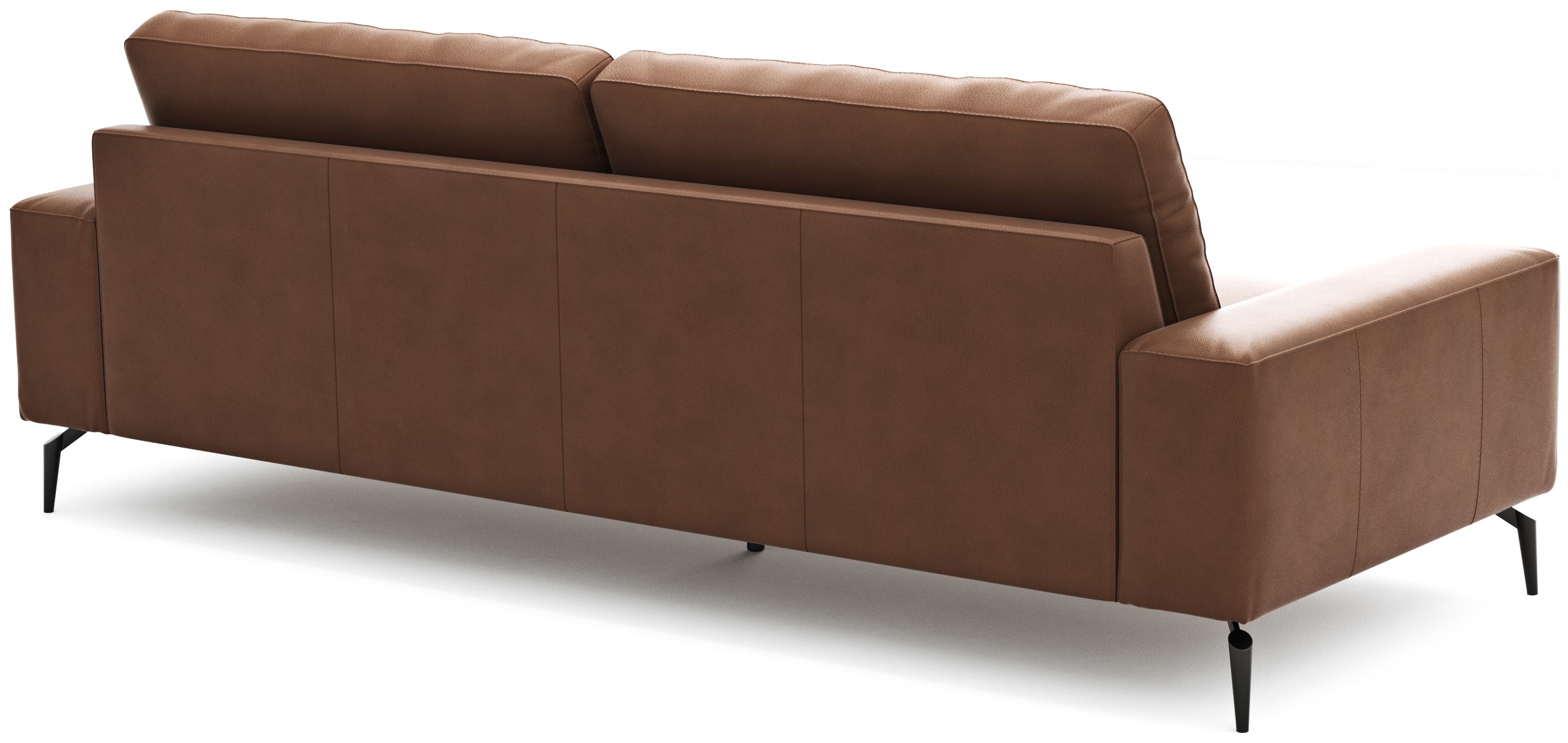 Sofa Redington - 3-Sitzer mit Lederbezug, Cognac
