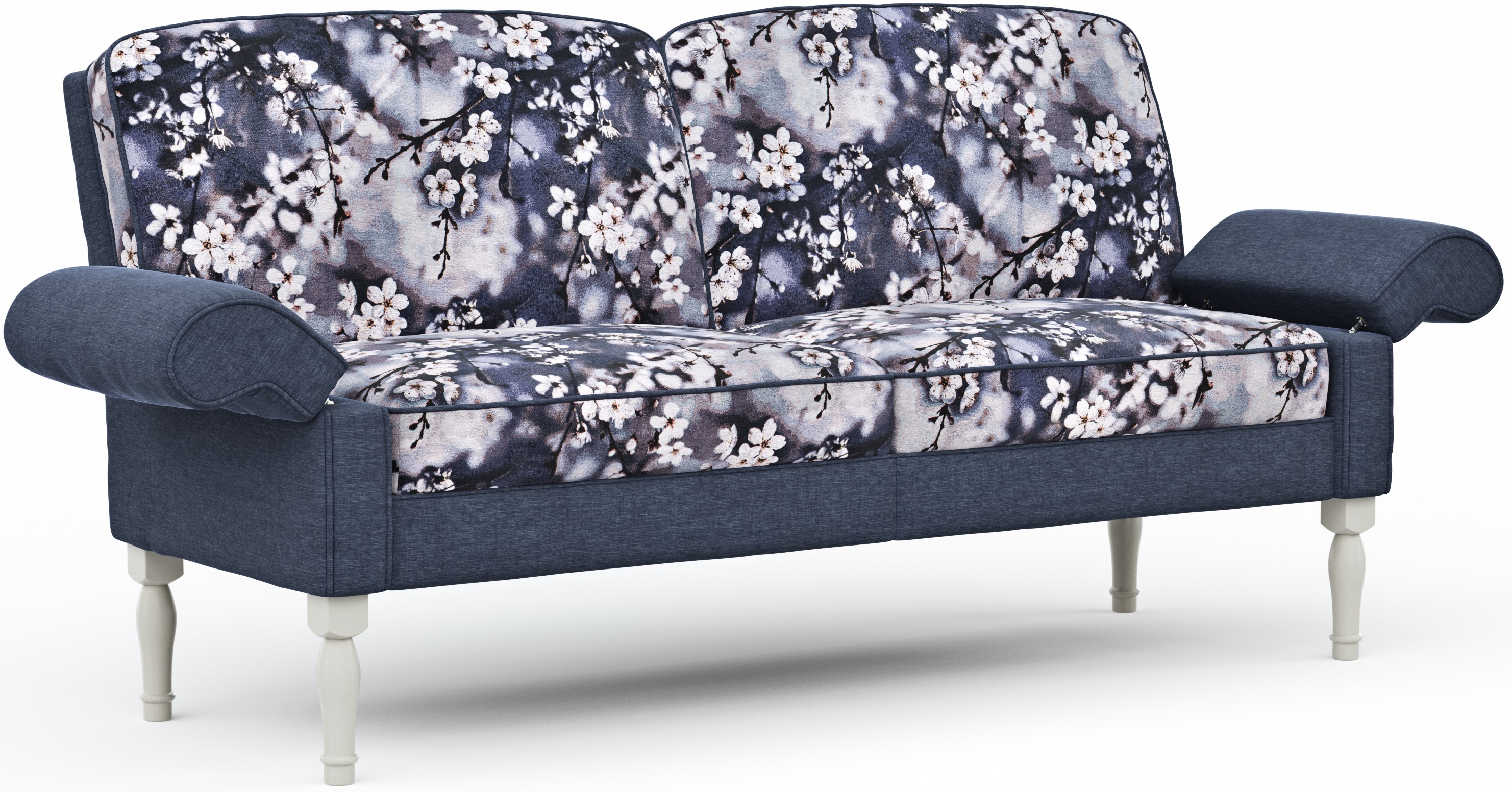Sofa Washington - 3-Sitzer inkl. Armlehne verstellbar, Stoff, Blau