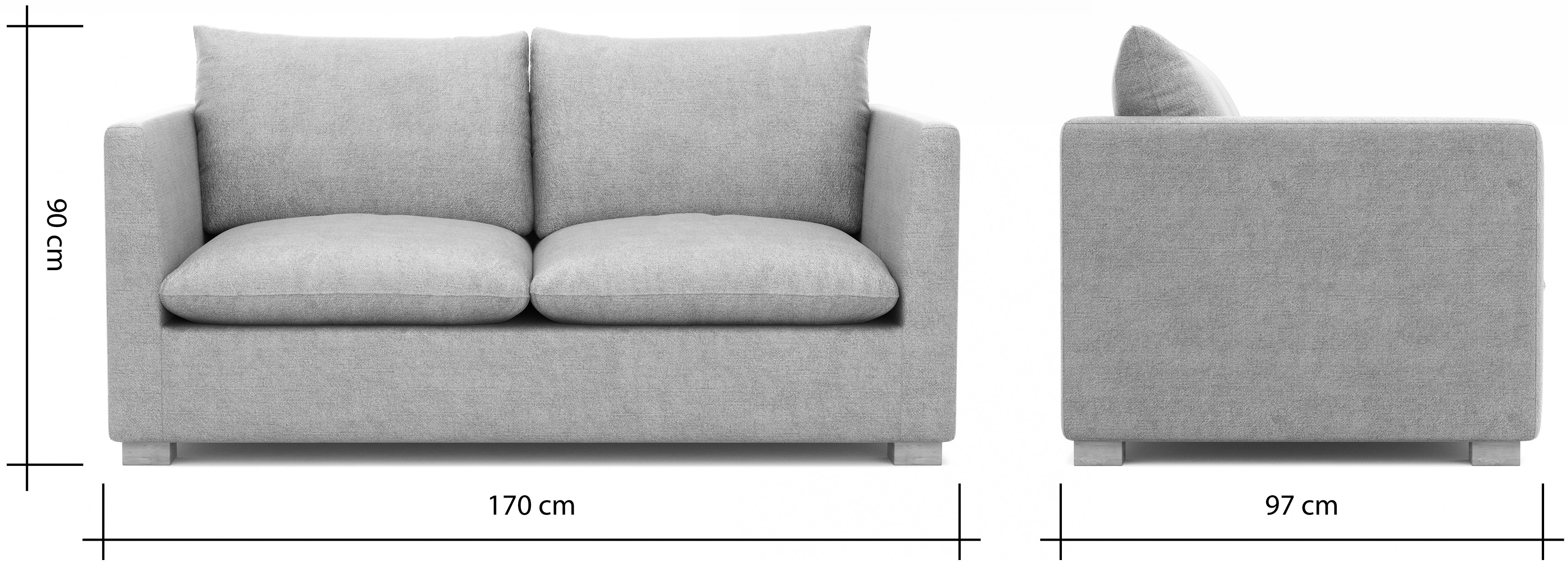 Sofa Montreal - 2-Sitzer, Tiefe 1, Stoff, Hellbraun