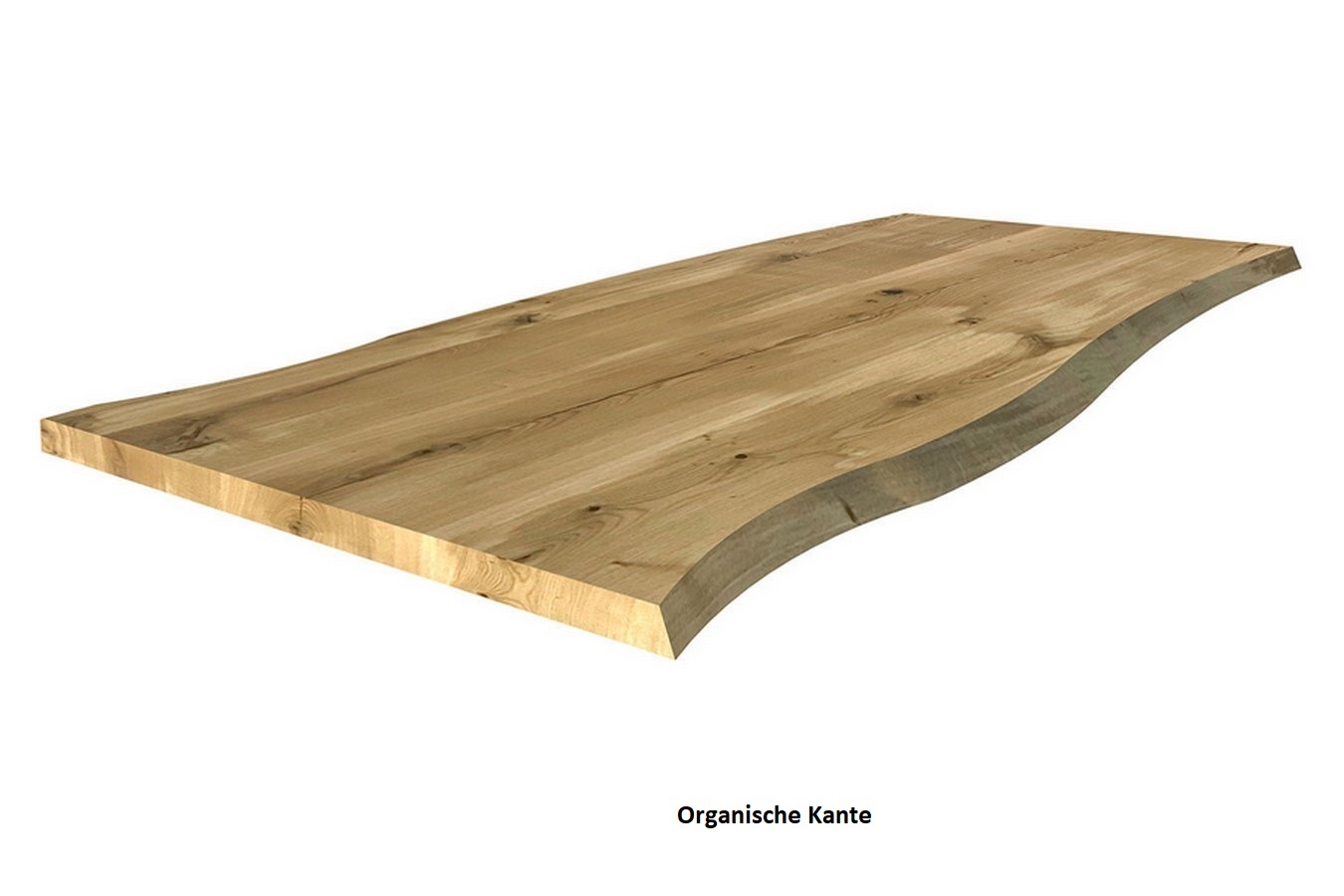 Tischplatte mit organischer Kante - 200 x 100 x 4 cm
